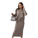 Autumn-Winter Style Knitted Suit Women's Core-Spun Yarn Soft Slit Sweater With Lace-Up Skirt Elegant Style_ecoleips.com