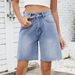 Women's Clothing Washed Straight Casual Edge Denim Shorts Women's Trend_ecoleips.com