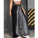 Washed Straight-leg Women's Washed Denim Stretch Jeans, Loose Fit To Flatter The Figure_ecoleips.com