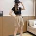 Women's High Waist Loose Fitting Cargo Shorts Style Solid Color Slimming Wide Leg Pants Versatile Summer_ecoleips.com