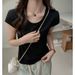 Women's Lyocell Tencel Short Sleeve T-Shirt Loose Fit Summer Slimming Top With Small Flutter Sleeves High End Style_ecoleips.com