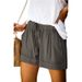Women's Clothing Casual High-Waisted Shorts Summer Tie Belt Loose Wide Leg Pants_ecoleips.com