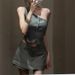 French Style Heavy Rhinestone Off-Shoulder Blazer Vest High-Waisted Skirt Pants Two-Piece Set For Women Summer Hot Girl_ecoleips.com