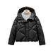 90 White Duck Down Women's Simple Rhombus Grid Hooded Down Jacket Women's Jacket_ecoleips.com