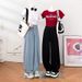 Women's High-Waisted Tencel Denim Wide Leg Pants Spring/Summer Thin Loose Fit Ice Silk Flowing Straight Leg Floor-Length_ecoleips.com