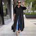 Plus Size Women's Clothing Long Shirt Casual Loose Fit Solid Color O-Neck Thick Polyester For Autumn Winter American Style_ecoleips.com
