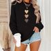 Women's Trendy Round Neck Pullover Sweatshirt Heart Print Fashionable And Versatile European And American Style Foreign Trade Outerwear For Autumn_ecoleips.com