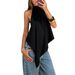 Women's Winter Sexy Halter Neck Backless Top, Loose Fit Casual Cami For Layering Relaxed & Flowy Silhouette_ecoleips.com