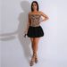 Women's Clothing Sexy Sequined Leopard Print Tube Top Stitching Mini Dress_ecoleips.com