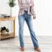 Plus-Size High-Stretch Flare Jeans For Women – Trendy Wide-Leg Denim Pants With Asymmetric Detail_ecoleips.com