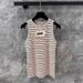 C Brand Women's round Neck Striped Knit Dress Slim Fit Short Sleeve Base Layer Top Stretch Vest Spring New Arrival 2025_ecoleips.com