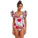 Fashionable Sexy One Piece Swimsuit For Women Printed Suspender Swimwear_ecoleips.com