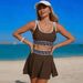 Women's Athletic Bikini Set With Tennis Skirt – High-Waist Swimwear, Quick-Dry Fabric, Adjustable Fit_ecoleips.com