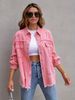 K New Solid Color Mid Length Long Sleeved Denim Jacket With Holes, European And American Style Jacket For Women_ecoleips.com
