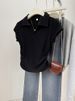 Women's Clothing Summer Hot Girl Slim Fit Straight Shoulder T Shirt Women's Short Sleeve Design Irregular Pleated Short Polo Shirt Top_ecoleips.com