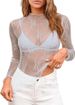 Women's Clothing Mesh Long Sleeved Floral Embroidery Perspective Bottoming T Shirt Shirt Tops Women_ecoleips.com