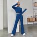 Women's Clothing Spring New Knitted Long Sleeved Suit Hooded Sweater Loose Trousers Two Piece Suit_ecoleips.com