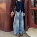 American Retro Loose Straight-leg Curved Jeans For Women, Autumn And Winter High-waisted Wide-leg Sporty Street Cleanfit_ecoleips.com