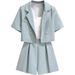 Women's Clothing Thin Small Suit Light Two Piece Suit New Summer Fashion Short Sleeved Shorts Small Stylish Suit_ecoleips.com