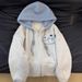 Korean-style Retro Embroidered Snowman Fleece-lined Hooded Cardigan Sweatshirt For Women, Autumn And Winter, High-end,_ecoleips.com