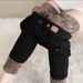 Fleece-Lined Thickened Stretch High-Waisted Jeans For Women, Autumn And Winter, Plus Size, Slimming, Elastic Waist,_ecoleips.com