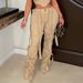 Women's Drawstring Wide-Leg Pants | High Waisted Casual Trousers With Belt Loops | Streetwear Polyester Straight Leg Pants (Light Gray/Khaki, S-XXL)_ecoleips.com