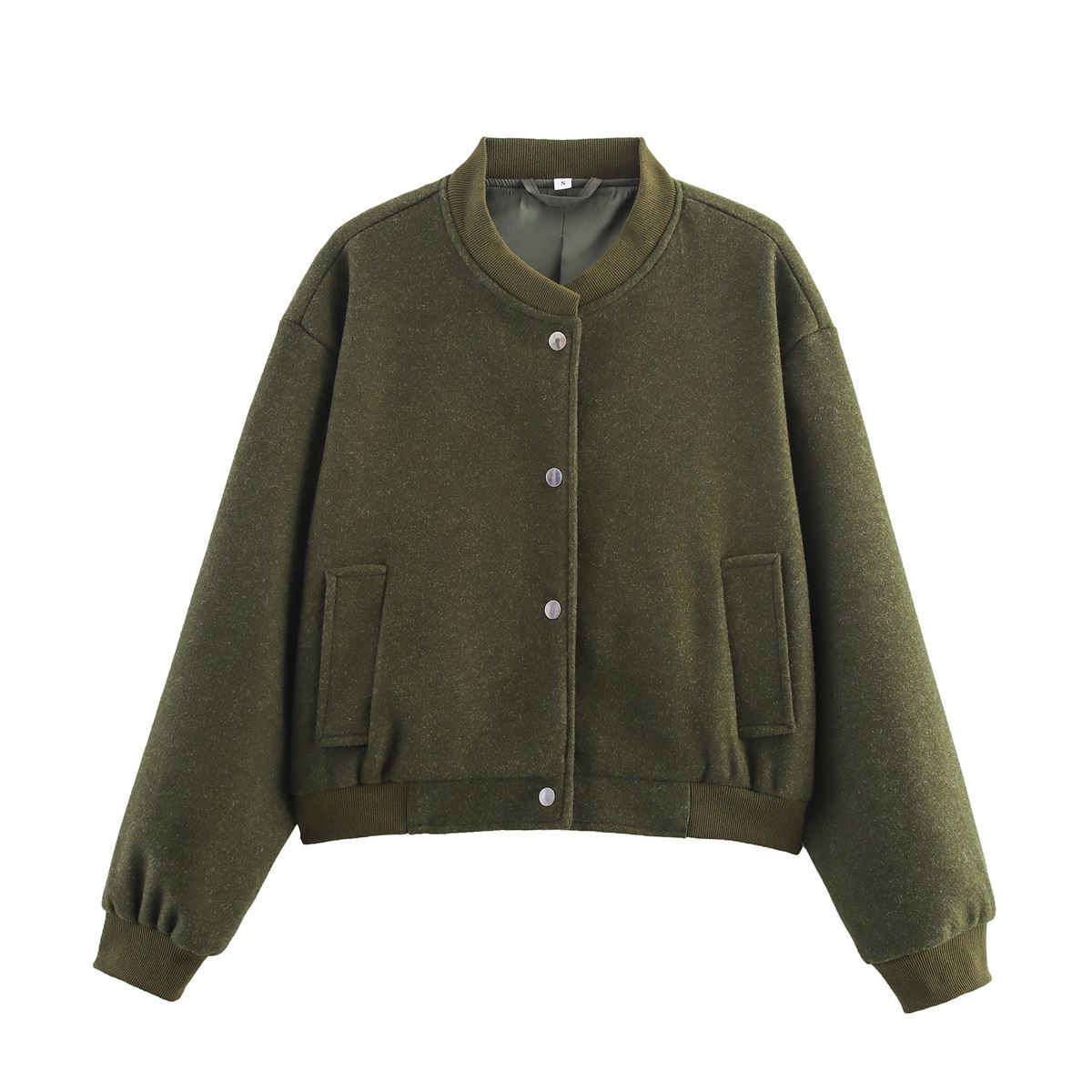 Women's Clothing Casual Long-Sleeve Soft Bomber Jacket - Lightweight Relaxed Fit, Multiple Colors (Black/Grey/Taupe)_ecoleips.com