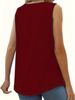 Solid Color Versatile Sleeveless Chest Pleated Casual Vacation Top_ecoleips.com
