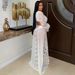 Women's Sexy Lace Mesh Dress Deep V-Neck High Slit Elegant Alluring Party Wear_ecoleips.com