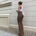Women's High-Waisted Flared Jeans – Stretch Denim With Distressed Details (S-XXL, Coffee Brown)_ecoleips.com