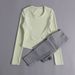 Sports Suit For Women, Long Sleeves, Tights, Sexy, Quick Drying T Shirts, Slimming Short Fitness Tops, Internet Celebrity Running Yoga Clothes_ecoleips.com