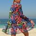 Women's Clothing Swimsuit Sexy Sun Protection Three Piece Set Chiffon Printed Multi-Color Bikini Cover Up_ecoleips.com