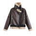 midlength leather jacket with belt longsved leather windbreaker fashionable british jacket for women 6652_ecoleips.com