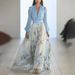 Verve 2025 Women's Fashion Digital Print Long Sleeve V-neck Patchwork Maxi Dress_ecoleips.com