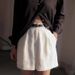 Suitable For All Seasons Old Money Style Cotton Bermuda High Waist Thin Linen A-Line Straight Wide Leg Suit Shorts For Women Summer_ecoleips.com