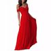 Women's Clothing Off Shoulder Chiffon A Line Ruffle Bridesmaid Dresses Long Evening Gown Prom Party Formal Dress_ecoleips.com