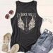 Women's Clothing Fashion Letter Print Round Neck Vest_ecoleips.com