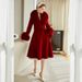Luxury Double-Faced Cashmere Coat With Fox Fur Collar - Slim Fit Long Trench Coat In Wine Red, Black & Pastel Yellow_ecoleips.com