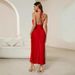 Women's Clothing Summer New Fashion Women's Sexy Summer Halter Sleeveless Solid Color Party Dress_ecoleips.com