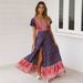 Cross-border Women's Clothing European And American Summer Casual Vacation Printed Sexy Bohemian Long Dress_ecoleips.com