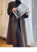 High-End Shoulder Coat For Women, Suit Collar With Padded Shoulders, Thickened Long Wool Cashmere Coat, Double-Sided_ecoleips.com