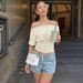 European And American Women's Clothing 2026 Summer New Fashion Solid Color Temperament Elastic Waist Lace-up Top T-shirt_ecoleips.com