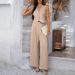 Women's Clothing Spring And Summer Leisure Commuting Vacation Style Solid Color Vest Wide Leg Trousers Suit_ecoleips.com