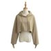 Women's Retro Cropped Hoodie - Vintage Streetwear Pullover With Drawstring Hood, Short Length For Dance & Casual Wear_ecoleips.com