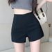 Women's High-Waisted Slimming A-Line Suit Shorts White Summer Thin Style Anti-Exposure Hot Pants_ecoleips.com