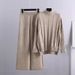 2025 Autumn Winter New High-End Half Turtleneck Sweater Wide-Leg Pants Women European Fashion Age-Reducing Knitted_ecoleips.com