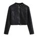 Women’s Vintage Distressed Motorcycle Jacket – Slim Fit Retro Biker Style | Faux Suede & Leather-Look For Urban Edge_ecoleips.com