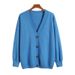Fall/Winter Women's Knit Sweater With Loose, Casual V-Neck Jacket And Thick Cardigan Jacket For Wholesale_ecoleips.com