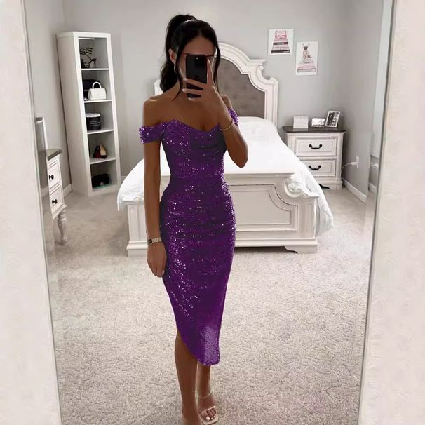 Women's Clothing Spring And Autumn New Sequin Dress Ins Casual Fashion Party Zipper Women's Dress_ecoleips.com