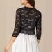 Women's Clothing Style Women's Short Collarless Vest Cardigan Solid Color Elegant Lace Top Fashion Outerwear_ecoleips.com